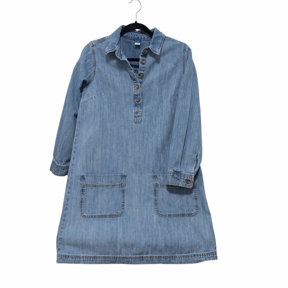 Old Navy Denim Long Sleeve Popover Shirt Dress - Excellent Condition- Small/Tall